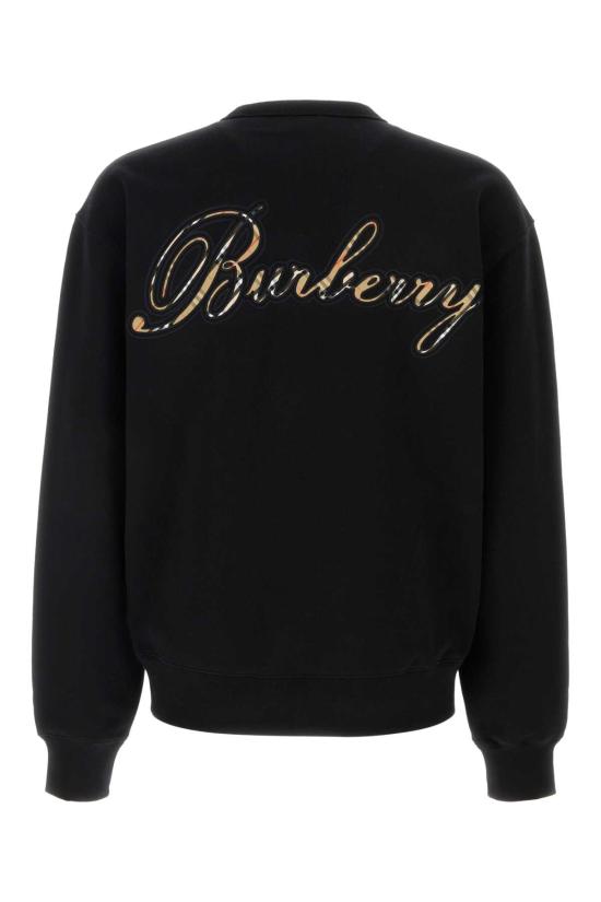 26SS 버버리 체크 커시브 로고 코튼 스웨트셔츠 8119079 A1189 BLACK - BURBERRY