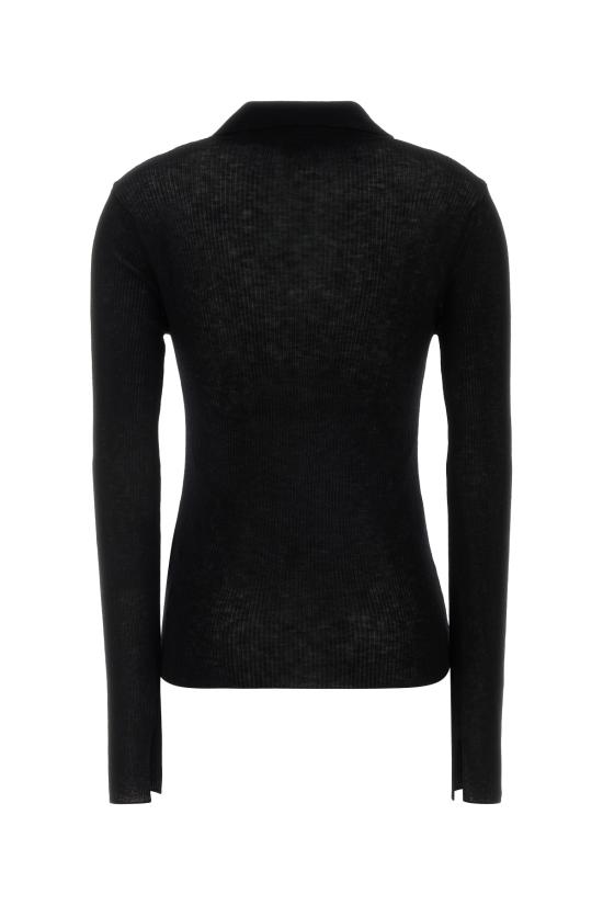 26SS 가니 폴로 티셔츠 A1070260 099 Black - GANNI