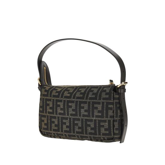 26FW 펜디 FF 자카드 지퍼 탑 스몰 숄더백 FF 자카드 지퍼 탑 스몰 숄더백 8BS123B17A Brown - FENDI