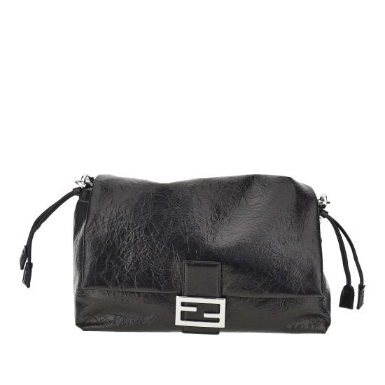 26FW 펜디 바게트 소프트 대형 가죽 숄더백 8BR857B14M Black