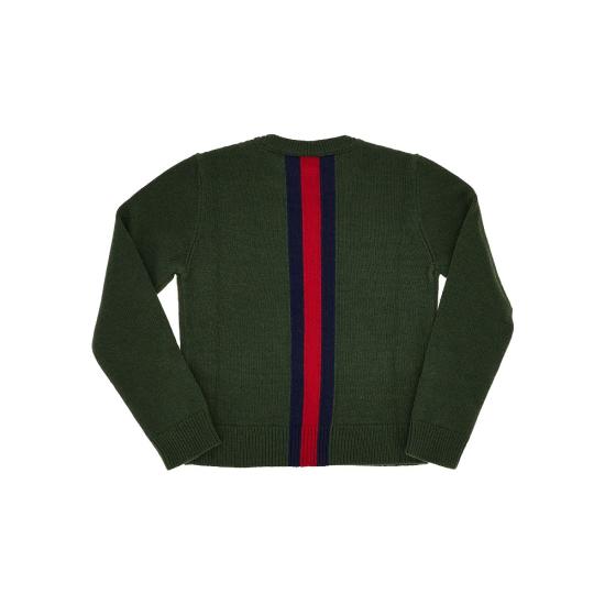 26FW 구찌 WEB 스트라이프 울 니트 스웨터 WEB 스트라이프 울 니트 스웨터 867433XKFNR Green - GUCCI
