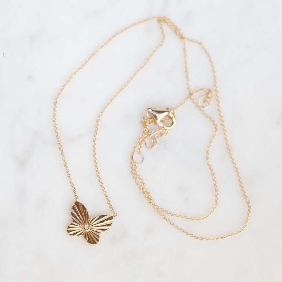  Vintage La Rose 목걸이/팬던트 빈티지 라로즈 플루티드 버터플라이 목걸이 14k 골드