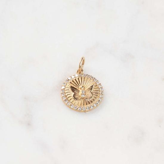  Vintage La Rose 목걸이/팬던트 빈티지 라로즈 나비 디스크 펜던트 14k 골드
