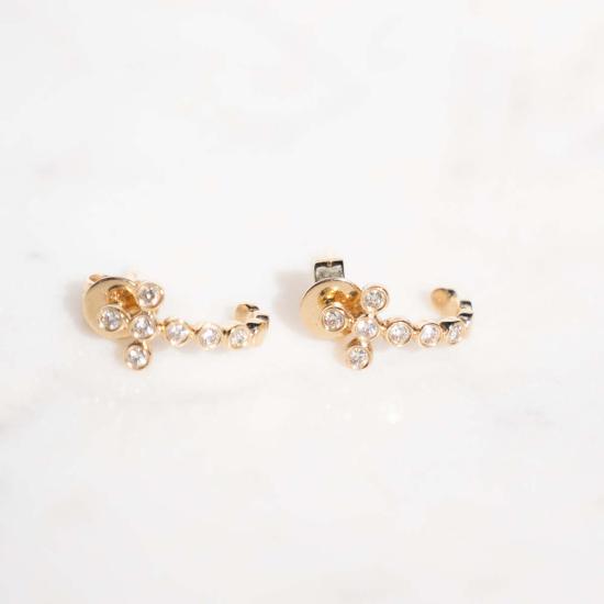  Vintage La Rose 이어링 빈티지 라로즈 베젤 크로스 허기  14k 골드