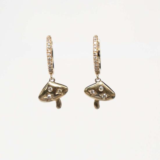  Vintage La Rose 이어링 빈티지 라로즈 드롭 머쉬룸 허기  14k 골드