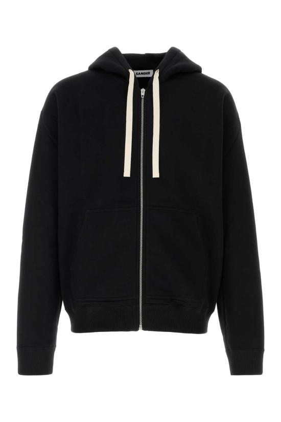 26FW 질샌더 후드 티셔츠 J22HG0118J20128 001 Black