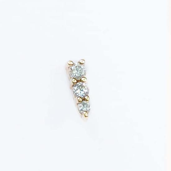 Vintage La Rose 이어링 빈티지 라로즈 단검 모양 싱글 스터드 귀걸이 14k 골드