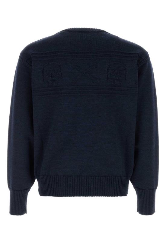  알렉산더 맥퀸 스웨터 Alexander Mc Queen Exterior: 울 마글리  인디고 블루 - ALEXANDER MCQUEEN