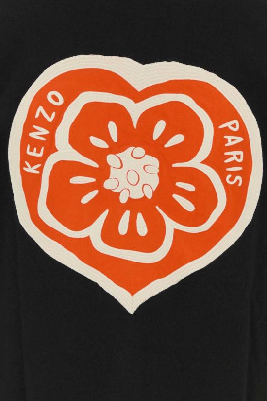  겐조 긴팔 티셔츠 아웃테이커 코튼 티셔츠 블랙 - KENZO