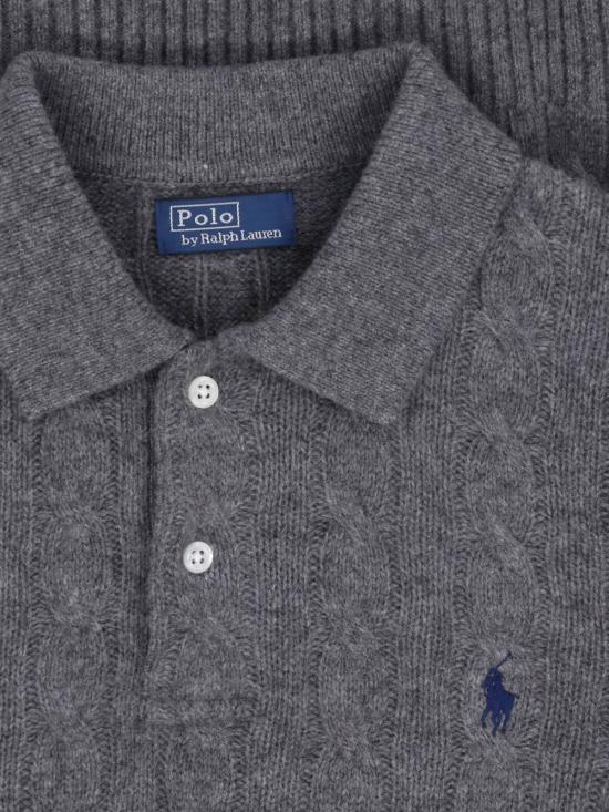 26FW 폴로 랄프로렌 케이블 폴로 니트 211 972132 500 Grey - POLO RALPH LAUREN