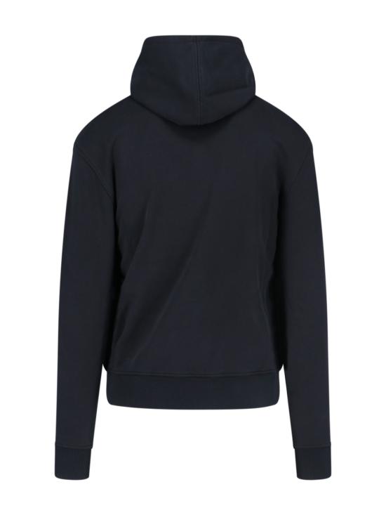 26FW 아미 스몰 하트 로고 루프백 오가닉 코튼 플리스 후드 BFUSW235 730 001 Black - AMI