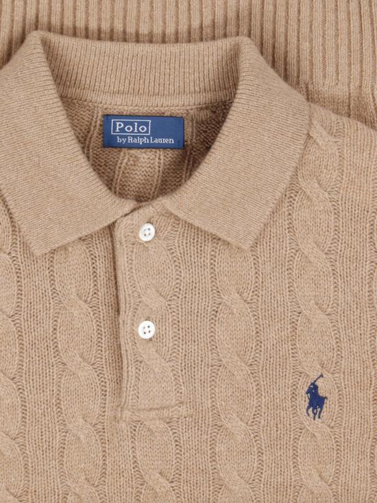 26FW 폴로 랄프로렌 케이블 폴로 니트 211 972132 002 Beige - POLO RALPH LAUREN