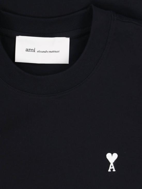 26FW 아미 스몰 하트 로고 코튼 크롭 티셔츠 FTS347 724 045 Black - AMI