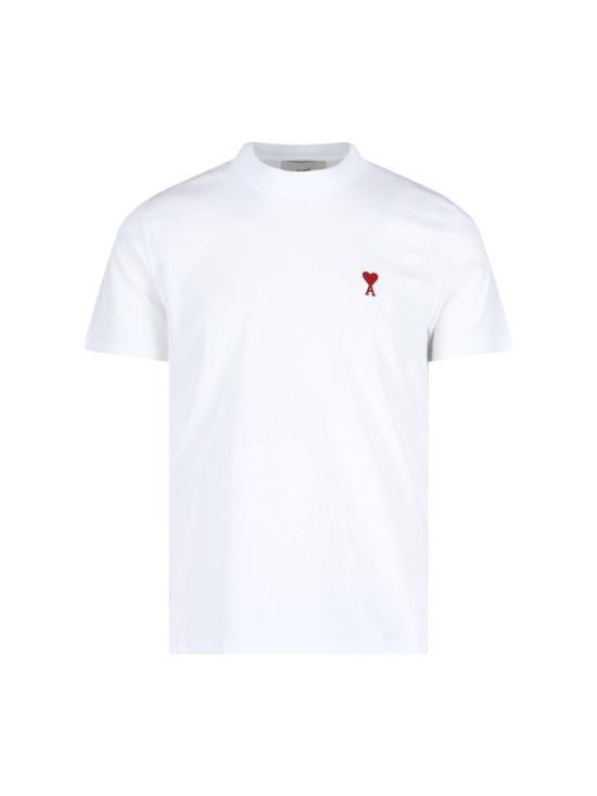 26FW 아미 스몰 하트 로고 티셔츠 BFUTS035 724 100 White