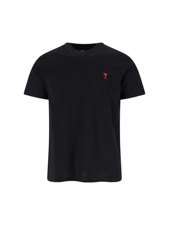 26FW 아미 스몰 하트 로고 티셔츠 BFUTS035 724 001 Black