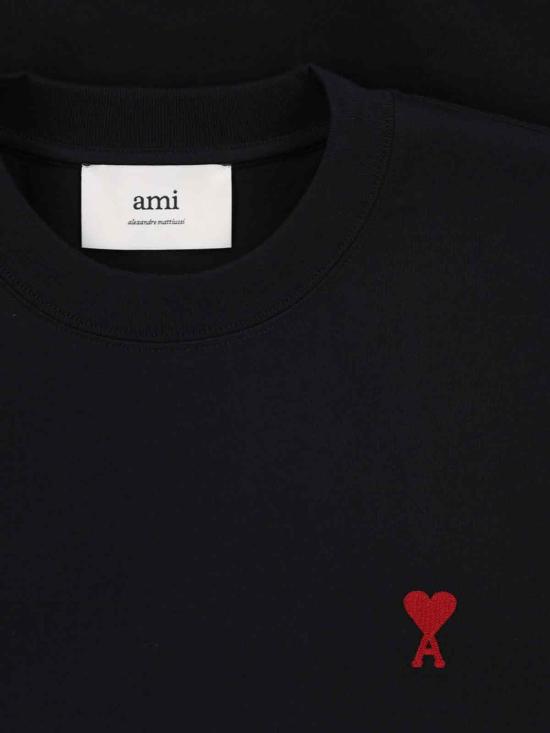 26FW 아미 스몰 하트 로고 티셔츠 BFUTS035 724 001 Black - AMI