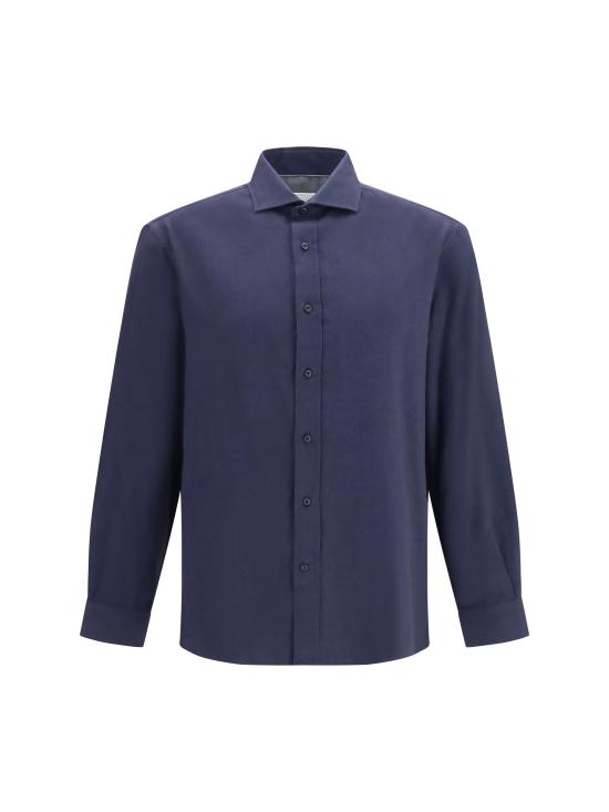 26FW 브루넬로 쿠치넬리 긴팔 셔츠 MY6370627 C019 BLUE