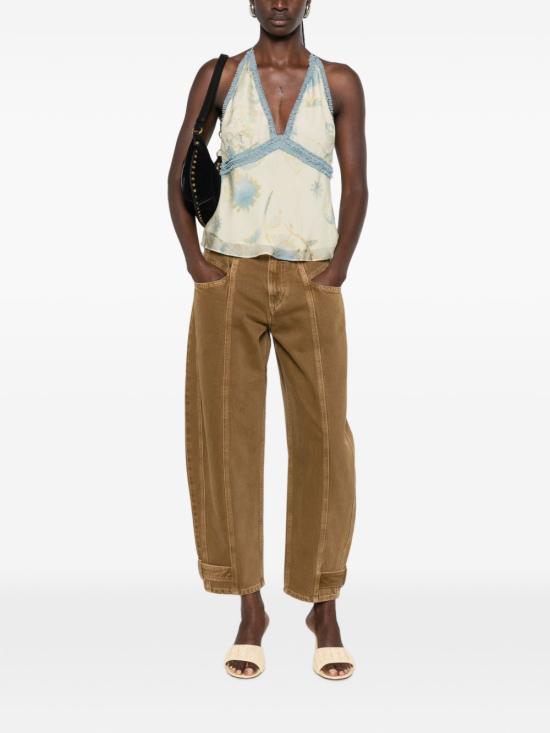 26FW 이자벨마랑 레자 크롭 진 PA0779FAD3H01I50BZ BRONZE - ISABEL MARANT