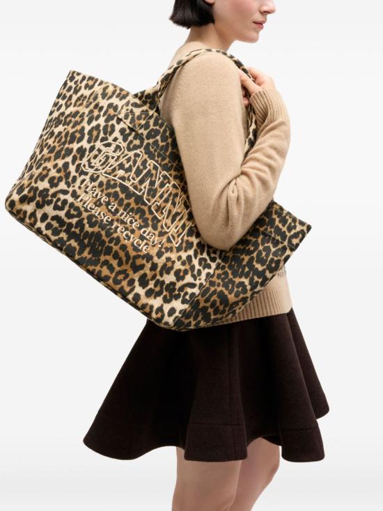 26FW 가니 미디엄 토트백 B2110060859 LEOPARD PRINT - GANNI