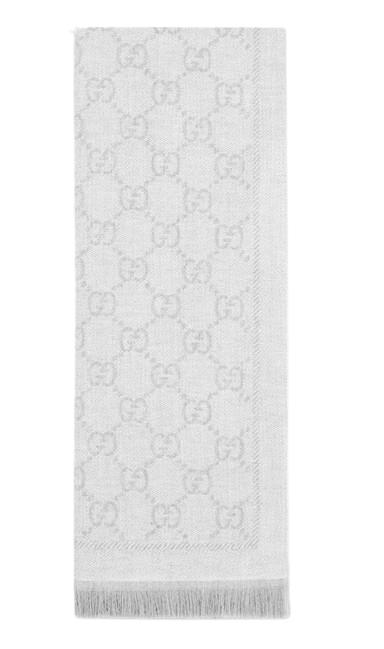 26FW 구찌 GG 자카드 니트 스카프 1334833G2001763 GREY