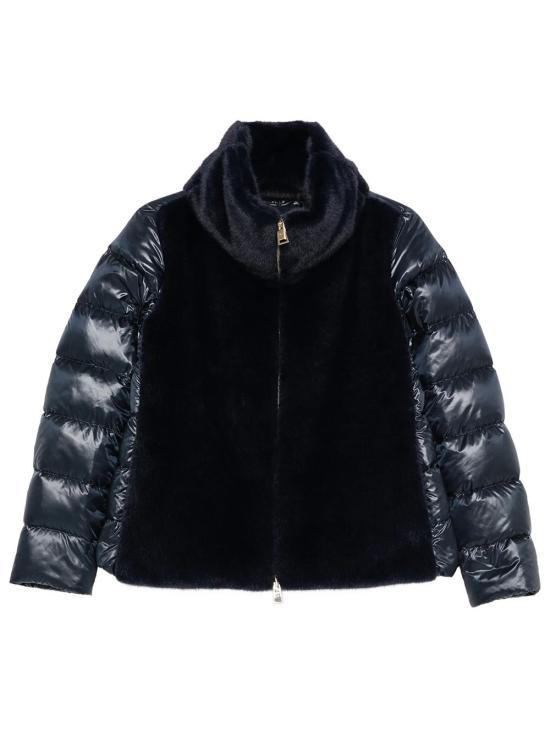 26FW 에르노 울트라라이트 나일론 & 레이디 얼터너티브 퍼 케이프 PI002017D12017Z9200 NAVY