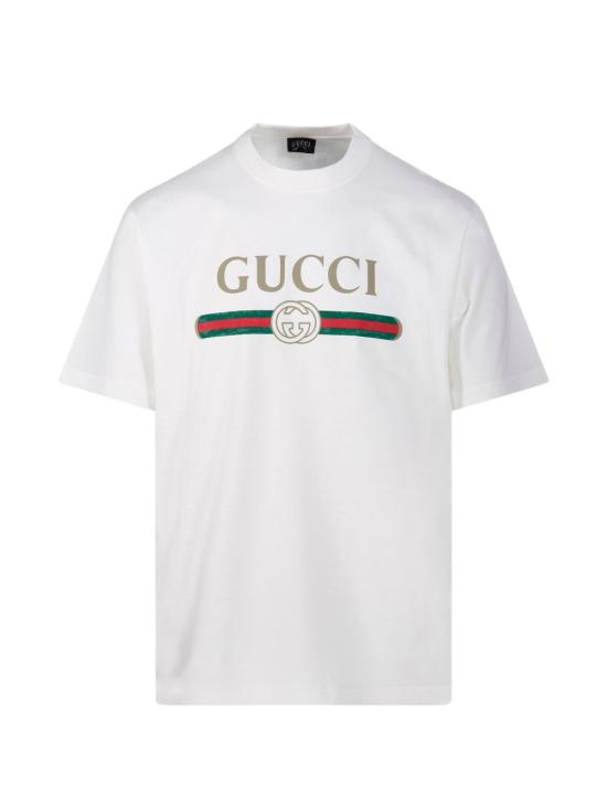 26FW 구찌 프린트 실크 저지 티셔츠 864626XJHUF9280 WHITE