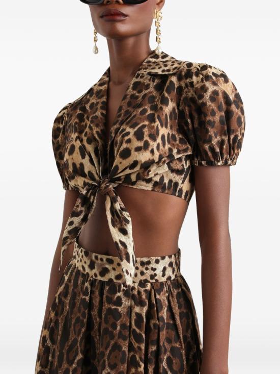 26FW 돌체앤가바나 블라우스 F5T66THS5E3HY13M LEOPARD PRINT - DOLCE & GABBANA