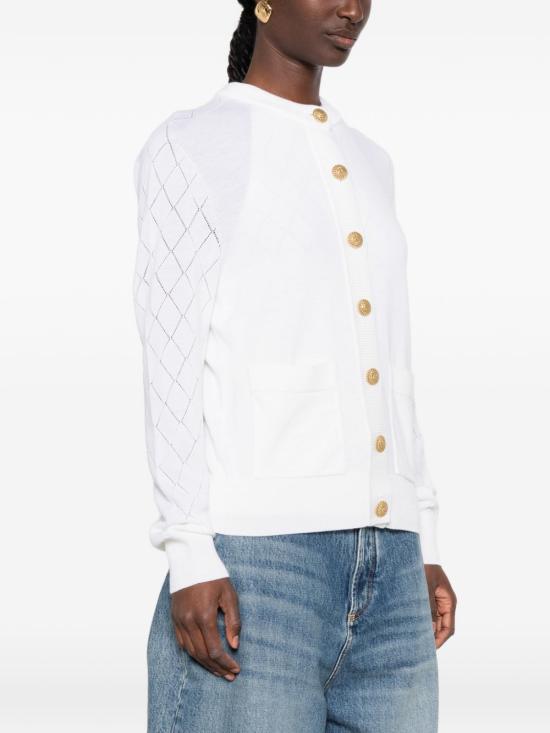 26FW 발망 가디건 HF1KN085KJ990FA WHITE - BALMAIN