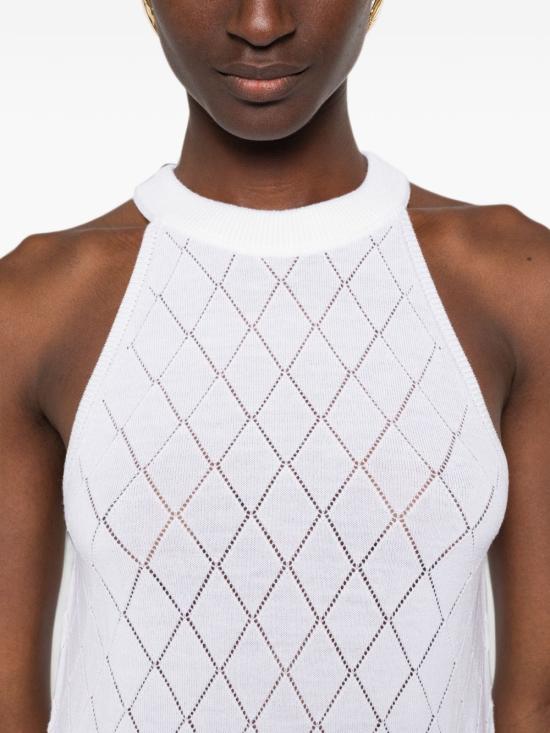 26FW 발망 민소매 티셔츠 HF1AE089KJ990FA WHITE - BALMAIN