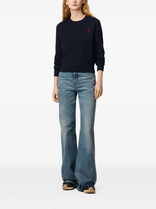 26FW 아미 ADC 자수 크루넥 스웨터 FKS826001414 NAVY - AMI