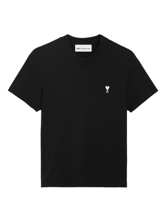 26FW 아미 스몰 하트 로고 코튼 크롭 티셔츠 FTS347724045 BLACK