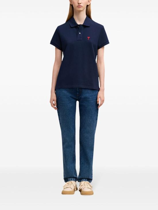 26FW 아미 스몰 하트 로고 폴로 셔츠 BFUPL001760430 NAVY - AMI