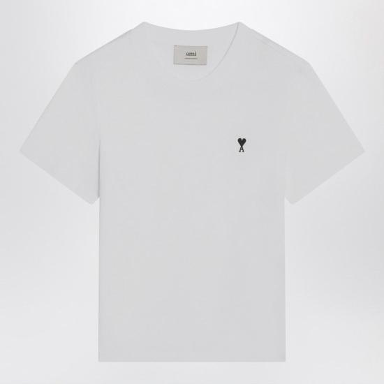 26FW 아미 스몰 하트 로고 코튼 크롭 티셔츠 FTS347724100 WHITE
