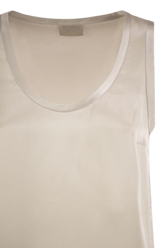 26FW 브루넬로 쿠치넬리 실크 탱크 탑 M0C59E0600C8561 White - BRUNELLO CUCINELLI