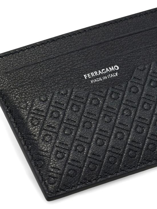 26FW 살바토레 페라가모 간치니 모노그램 카드 홀더 6615710780076 NERO BLACK - SALVATORE FERRAGAMO