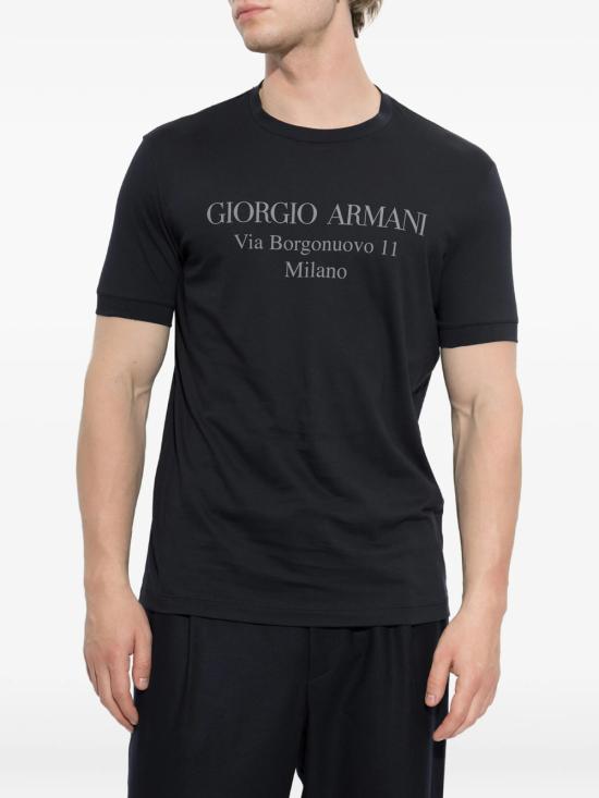 26FW 조르지오 아르마니 반팔 티셔츠 GM004804TE22007 U8139 BLUE - GIORGIO ARMANI