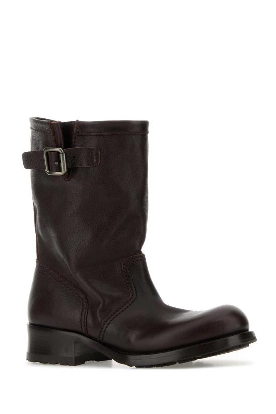 26FW 프라다 레더 미드 카프 부츠 1U275OF040V69 F0003 BROWN - PRADA