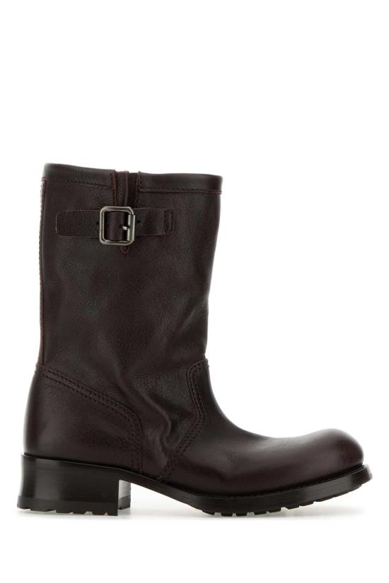 26FW 프라다 레더 미드 카프 부츠 1U275OF040V69 F0003 BROWN