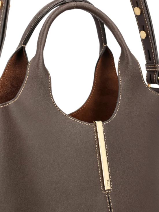 26FW 토즈 레더 미니 토트 쇼핑백 XBWEBRF0100UBL 783E BROWN - TODS