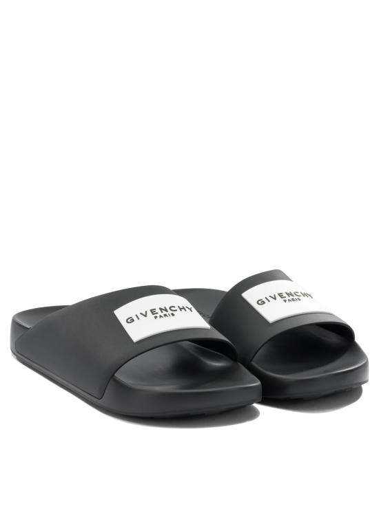 26FW 지방시 러버 라벨 슬라이드 뮬 BH302MH1XL001 BLACK - GIVENCHY