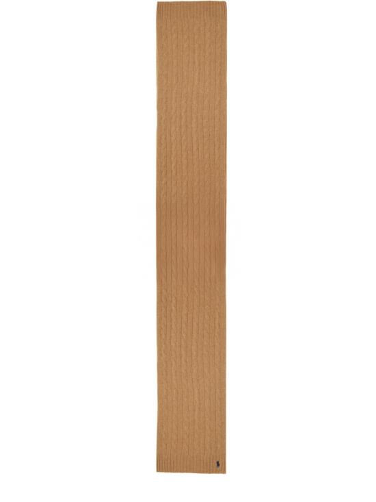  폴로 랄프로렌 포니 로고 자수 케이블 니트 스카프 455956296 003CAMEL BEIGE - POLO RALPH LAUREN