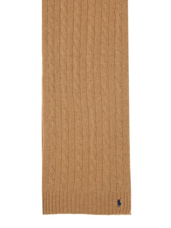 폴로 랄프로렌 포니 로고 자수 케이블 니트 스카프 455956296 003CAMEL BEIGE