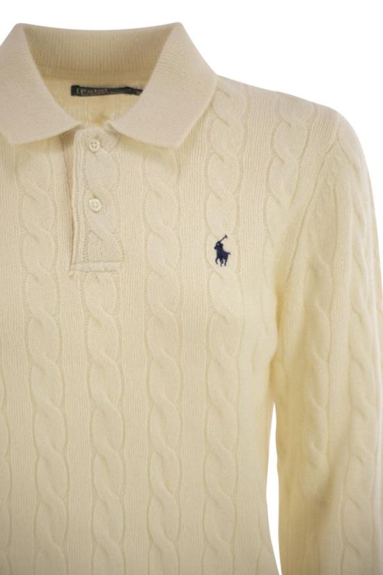 26FW 폴로 랄프로렌 케이블 폴로 니트 211972132001 BIANCO - POLO RALPH LAUREN