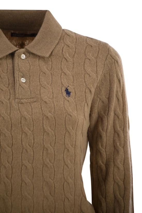 26FW 폴로 랄프로렌 케이블 폴로 니트 211972132002 BEIGE - POLO RALPH LAUREN