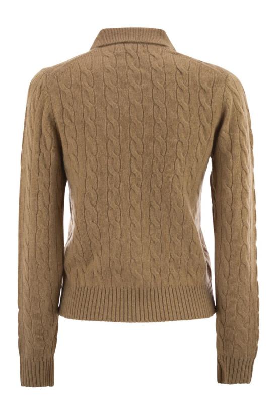 26FW 폴로 랄프로렌 케이블 폴로 니트 211972132002 BEIGE - POLO RALPH LAUREN