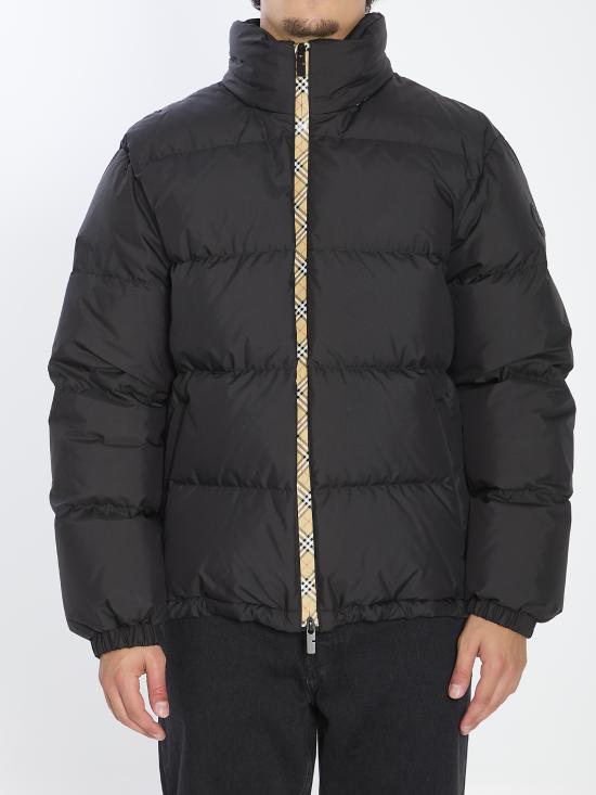 26FW 버버리 체크 테이프 스노우든 푸퍼 자켓 8110196A1189 NERO