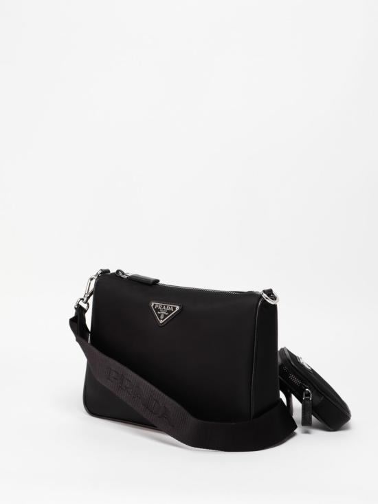 26FW 프라다 리나일론 앤 사피아노 레더 숄더백 2VH1132DMHVXOPF0002 BLACK - PRADA