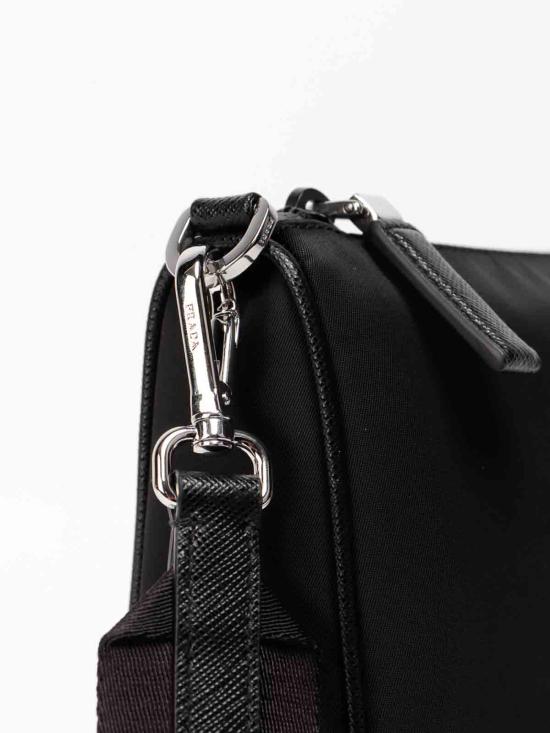 26FW 프라다 리나일론 앤 사피아노 레더 숄더백 2VH1132DMHVXOPF0002 BLACK - PRADA