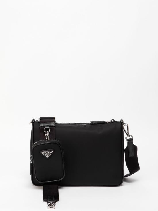 26FW 프라다 리나일론 앤 사피아노 레더 숄더백 2VH1132DMHVXOPF0002 BLACK - PRADA