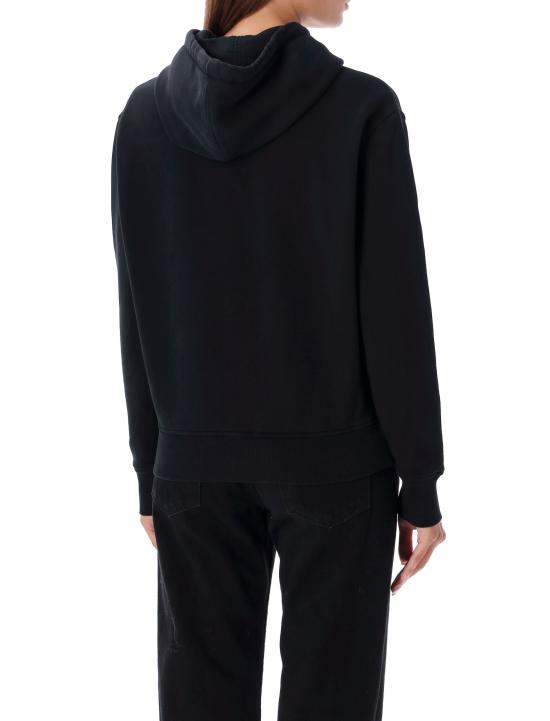 26FW 아미 스몰 하트 로고 루프백 오가닉 코튼 플리스 후드 BFUSW235730 001 NOIR - AMI